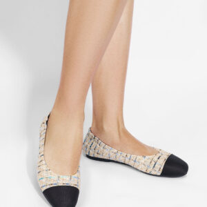 Floral Rice Apricot Square Toe Ballet Flats