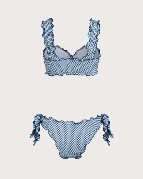 Blue Plaid Knotted Bikini Set - Image 7