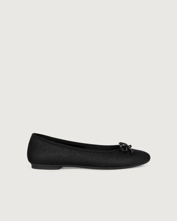 Black Glitter Ballet Flats. - Image 2