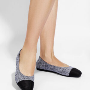 Black Twill Jacquard Ballet Flats
