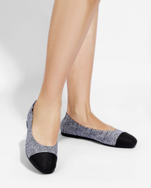 Black Twill Jacquard Ballet Flats