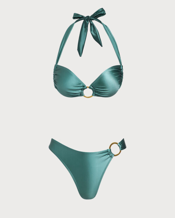 Green O-Ring Halter Bikini Set - Image 4