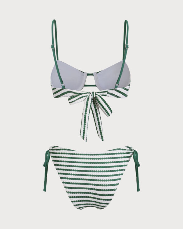 Green Striped Underwire Bikini Set - Image 8