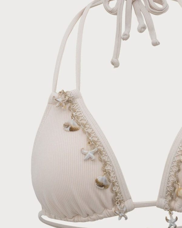White Shell Embellished Bikini Set - Image 6