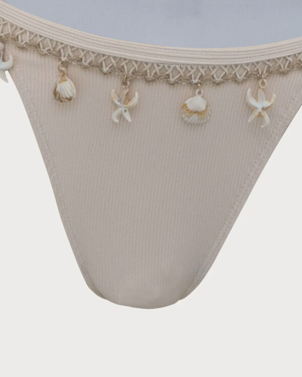 White Shell Embellished Bikini Set - Image 7